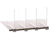 Clear Acrylic Closet Shelf Divider Separator for Storage and Organization in Bedroom, Bathroom, Kitchen and Office Shelves