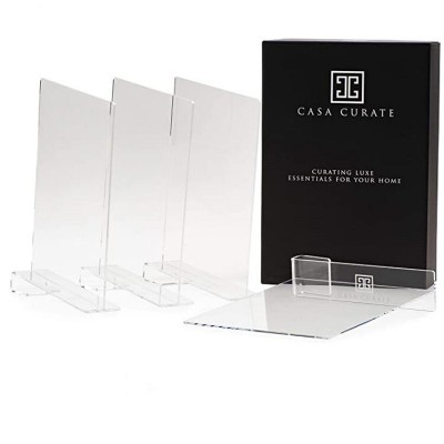 Clear Acrylic Shelf Dividers, Closet Organizer Dividers and Separators for Wood Shelves, Fits 0.5-0.9 Inch Shelves