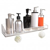 Acrylic Bathroom Shelves, Wall Mounted Non Drilling Storage & Display Floating Shelving