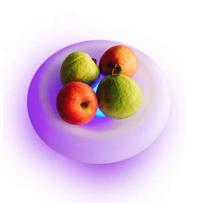 Eco-Friendly kitchen dining bar tools PE  plastic fruit bowl   waterproof Rechargeable lithium batteries LED light furniture