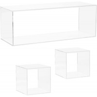 Clear Acrylic Floating Storage 4 Sided Wall Shelves - Bathroom Shelf, Makeup Cosmetics Display Organizer Rack