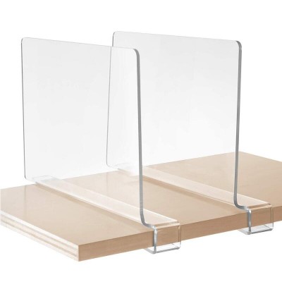 Clear Acrylic Shelf Divider for Shelf Organisation, Closet Storage Dividers,  Cabinet Shelf Separator